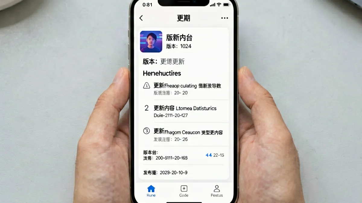 蘑菇视频最新版本更新公告截图，展示版本号与更新内容列表的手机界面